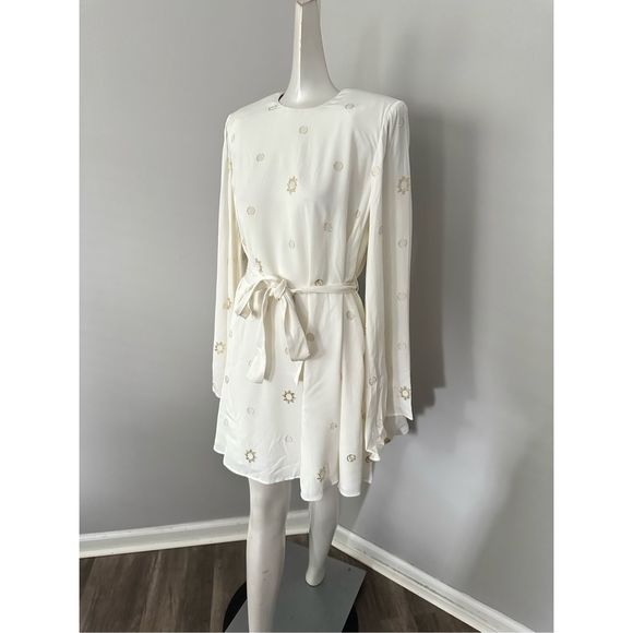 Stella McCartney Metallic Long-Sleeve Minidress US 2 $1850 - Picture 6 of 12